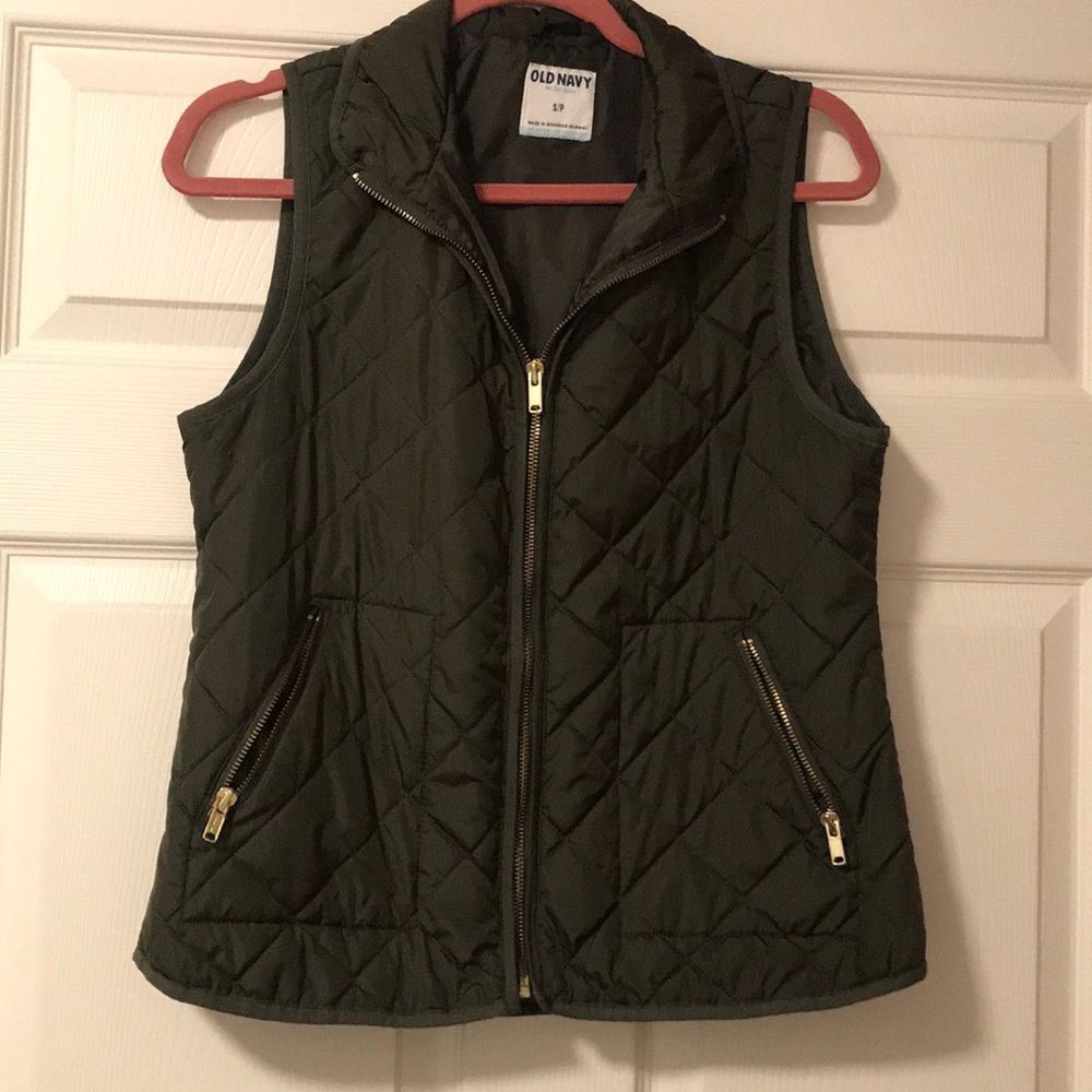 Dark olive green vest